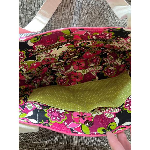 Handmade Tote & matching accessories bag. Pink & black - Picture 3 of 7